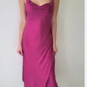 NWT DEX Fuschia Berry Drape slip dress
